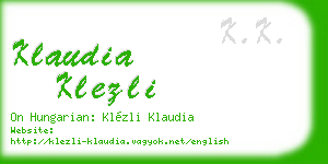 klaudia klezli business card